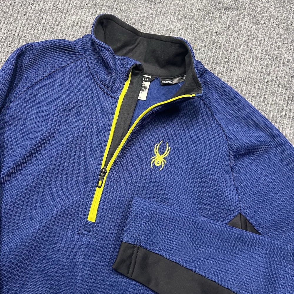 Spyder Half Zip Fleece Mens L Outbound Sweater Jacket Blue Ski Thermal Outdoor